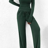 Completo da salotto da donna – Maglia a maniche lunghe con scollo rotondo – Pantaloni larghi con elastico in vita