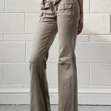 Jeans cargo slim a vita bassa e gamba svasata