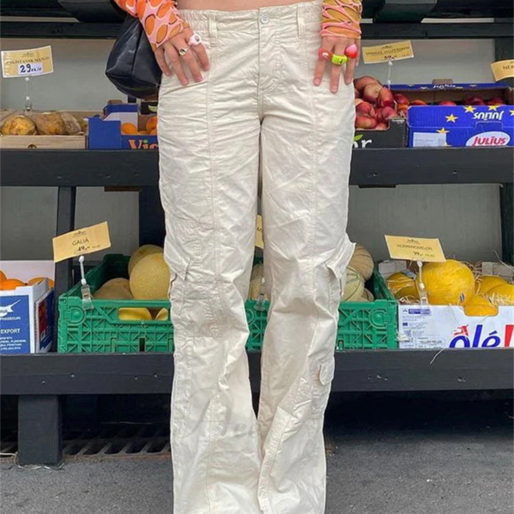 Jeans larghi grunge Y2K a vita bassa