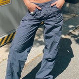 Jeans larghi grunge Y2K a vita bassa