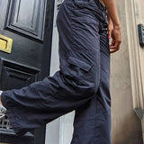 Jeans larghi grunge Y2K a vita bassa