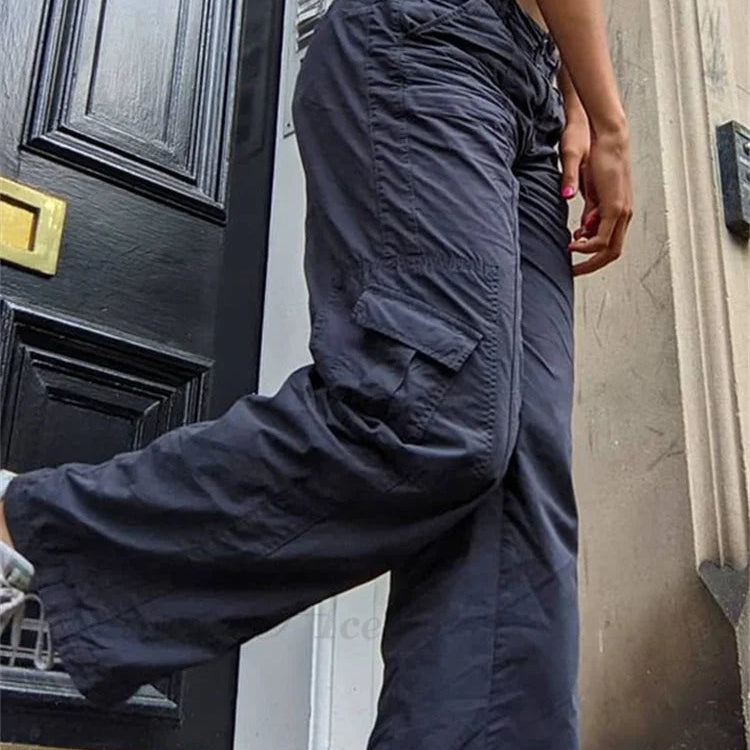 Jeans larghi grunge Y2K a vita bassa