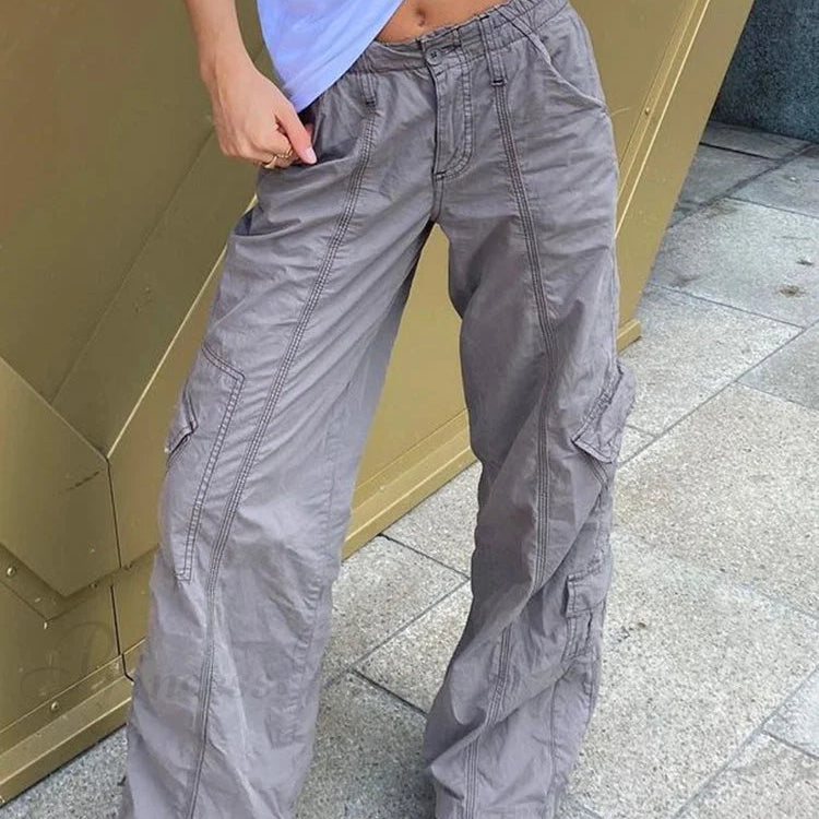 Jeans larghi grunge Y2K a vita bassa