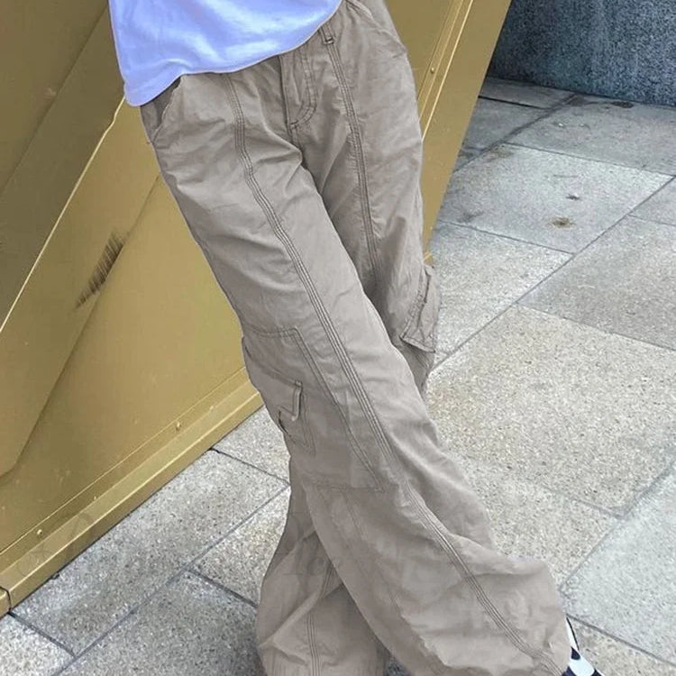 Jeans larghi grunge Y2K a vita bassa