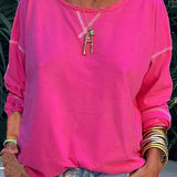 T-shirt da donna a maniche lunghe – vestibilità comoda – scollo tondo – tessuto traspirante