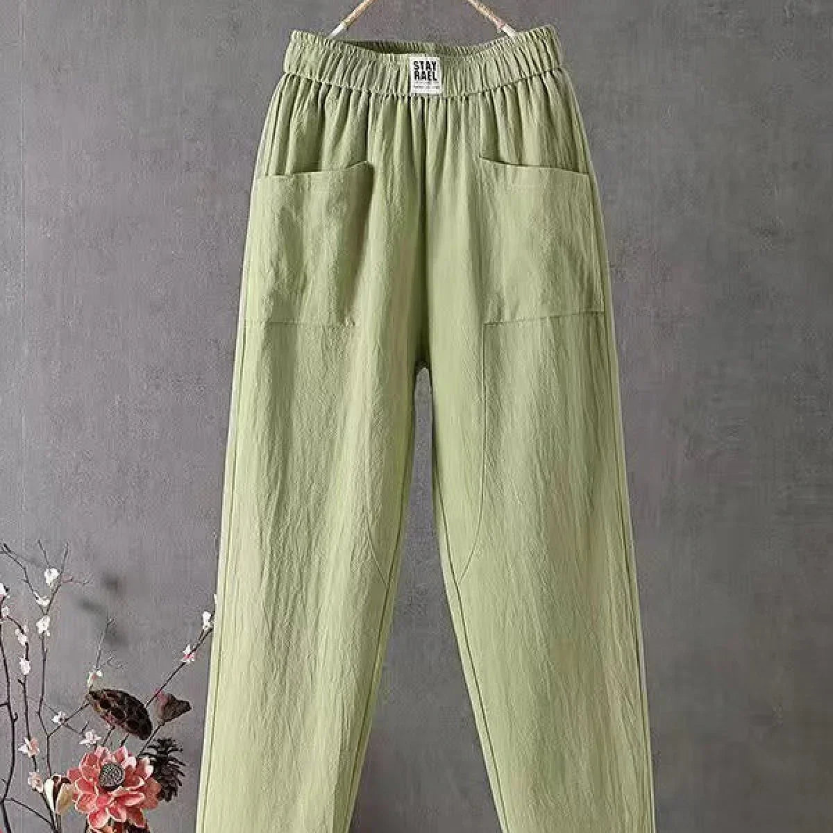 Pantaloni da donna – Vestibilità comoda – Vita elasticizzata – Tasche – Tessuto traspirante