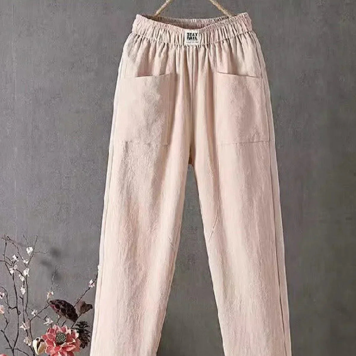 Pantaloni da donna – Vestibilità comoda – Vita elasticizzata – Tasche – Tessuto traspirante