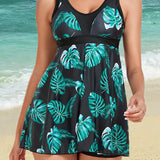 Completo due pezzi tankini corto con stampa a rete