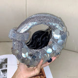 Mini pochette da sera a mezzaluna