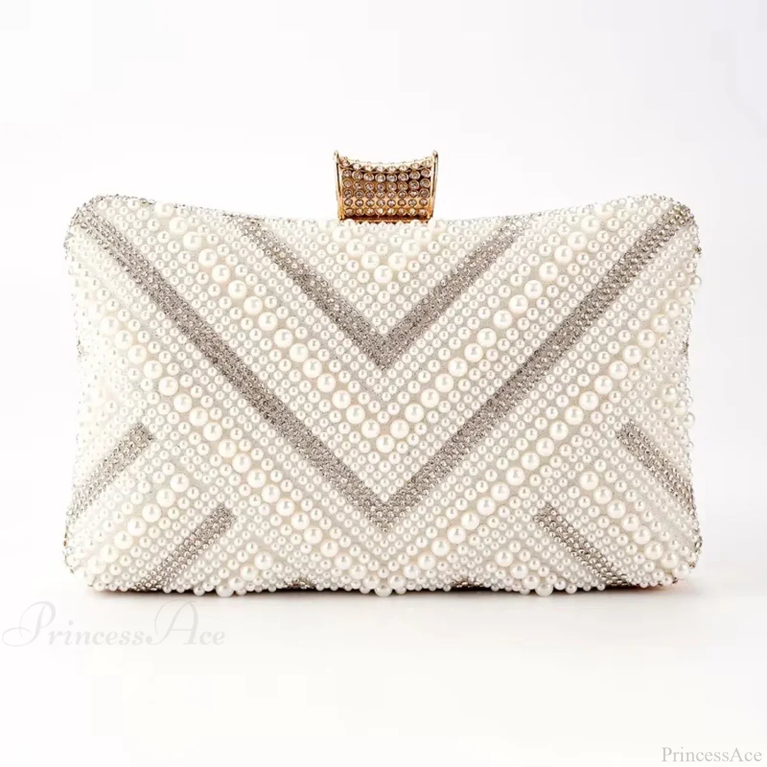 Pochette da polso da sera con diamanti e perle per matrimonio