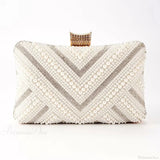 Pochette da polso da sera con diamanti e perle per matrimonio