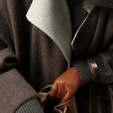 Cappotto casual con risvolto a quadri