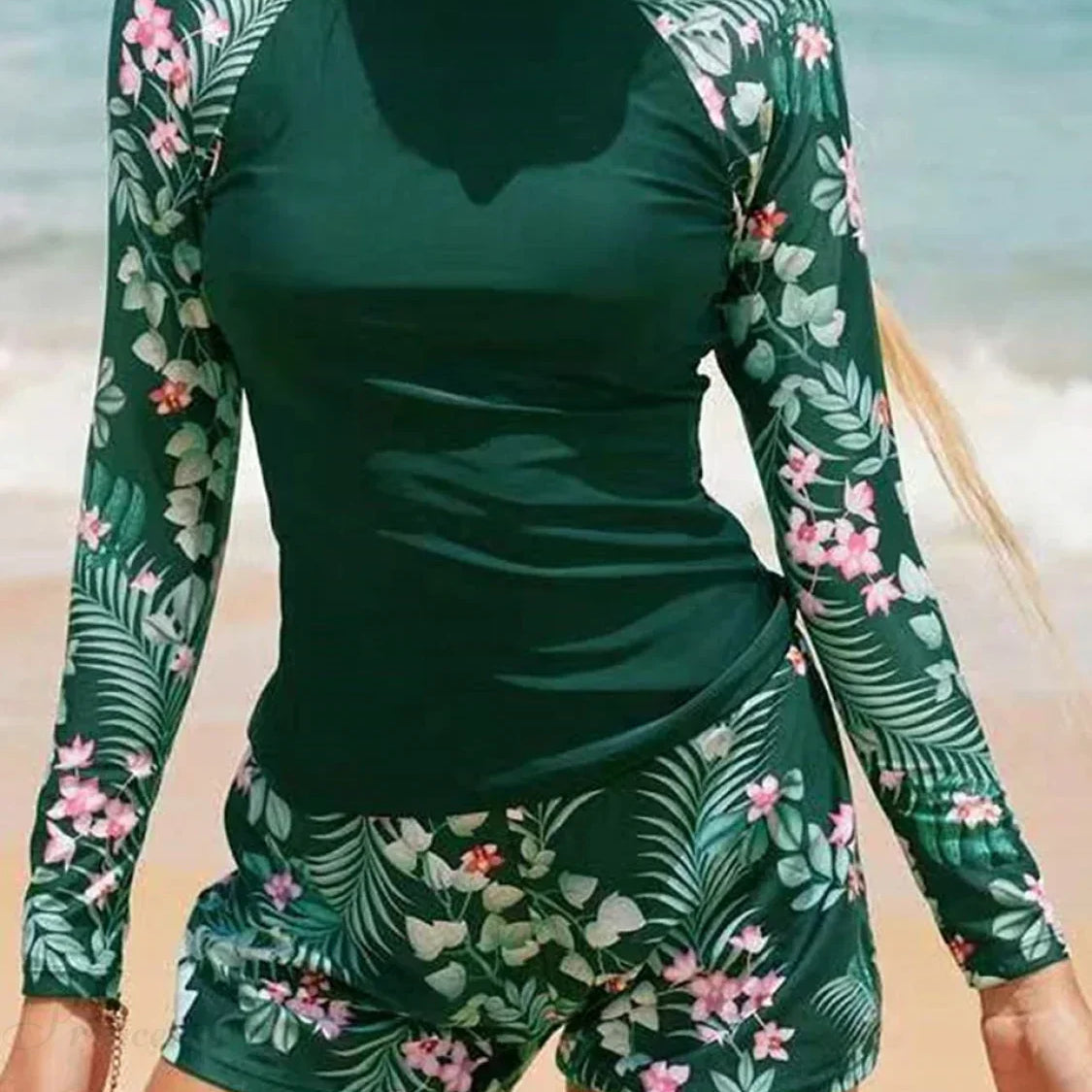 Completo da surf a due pezzi stampato a maniche lunghe