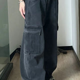 Pantaloni cargo multitasche in denim retrò