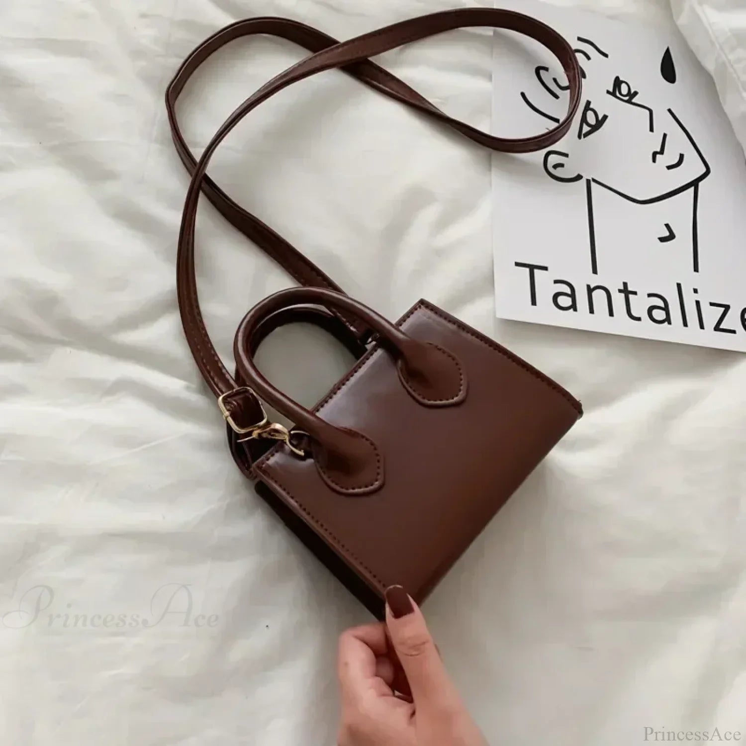 Borsa a tracolla quadrata mini retrò da donna