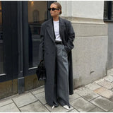 Cappotto doppiopetto in lana a coste