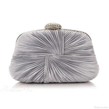 Pochette da sposa a forma di cuscino con pieghe blu reale, per feste e matrimoni