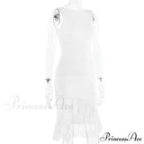 Abito midi sensuale irregolare senza maniche, arricciato e scollato, perfetto per l'estate