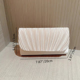 Pochette da sera in raso con strass plissettati per matrimonio