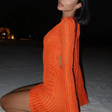 Mini abito sexy con schiena scoperta e lacci testurizzati