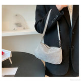 Borsa da sera con pochette da polso e strass di cristallo lucido