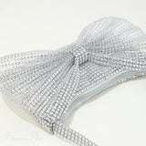 Borsa da sera con fiocco di strass lucido