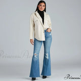 Giacca-camicia con cintura in similpelle di Sleek Trends