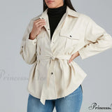 Giacca-camicia con cintura in similpelle di Sleek Trends