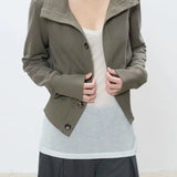 Giacca casual a collo alto slim corta