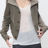 Giacca casual a collo alto slim corta