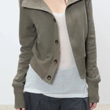 Giacca casual a collo alto slim corta