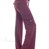 Pantaloni cargo jogger tinta unita con coulisse e vita elastica