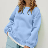 Felpa oversize rilassata e tinta unita