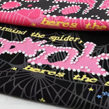 Felpa con cappuccio spessa in pile di cotone con stampa di lettere ragnatela