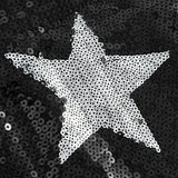 Gonna aderente con paillettes e stampa a stelle per festival e carnevale