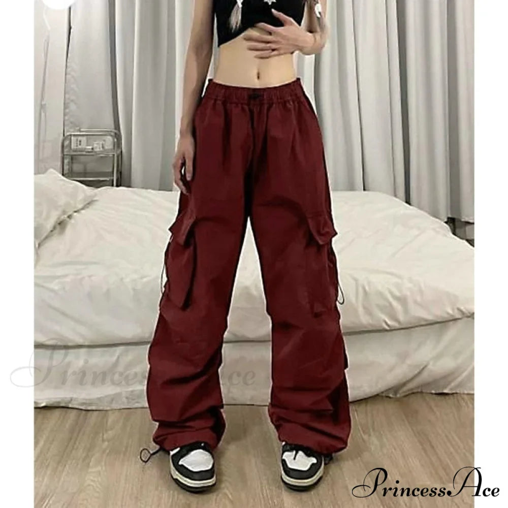 Pantaloni dritti alla moda, tasche larghe sulle gambe, pantaloni da jogging