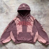 Felpa con cappuccio ampia Street Y2K Collage