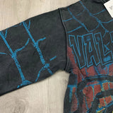 Felpa con cappuccio e zip con stampa vintage Spider Web Streetwear