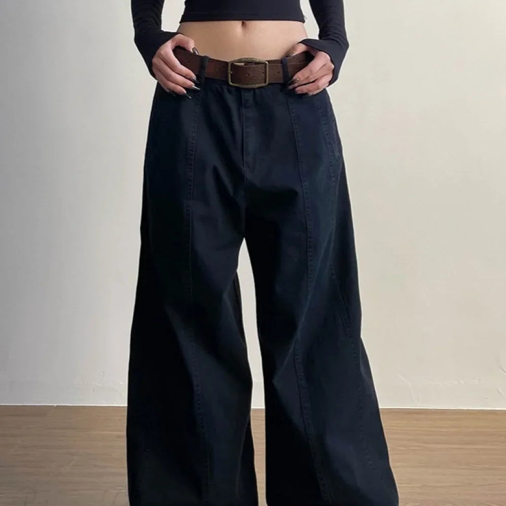 Pantaloni cargo strutturati su misura a gamba larga