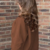 Giacca casual elegante in pelle scamosciata a maniche lunghe