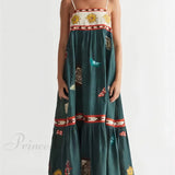 Vestito midi stampato unico e affascinante, divertente per l'estate