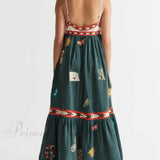 Vestito midi stampato unico e affascinante, divertente per l'estate