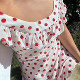 Abito lungo a pois con volant Sweet Vacation