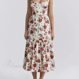 Abiti midi senza schienale floreali, dolci e piccanti