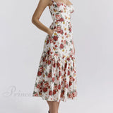 Abiti midi senza schienale floreali, dolci e piccanti