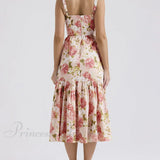 Abiti midi senza schienale floreali, dolci e piccanti