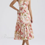 Abiti midi senza schienale floreali, dolci e piccanti