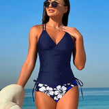 Tankini brasiliano da spiaggia, set due pezzi