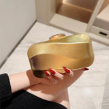 Borsa a mano da sera con scatola quadrata testurizzata