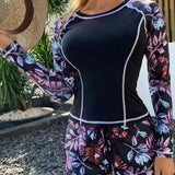 Set Rashguard con stampa tropicale in due pezzi